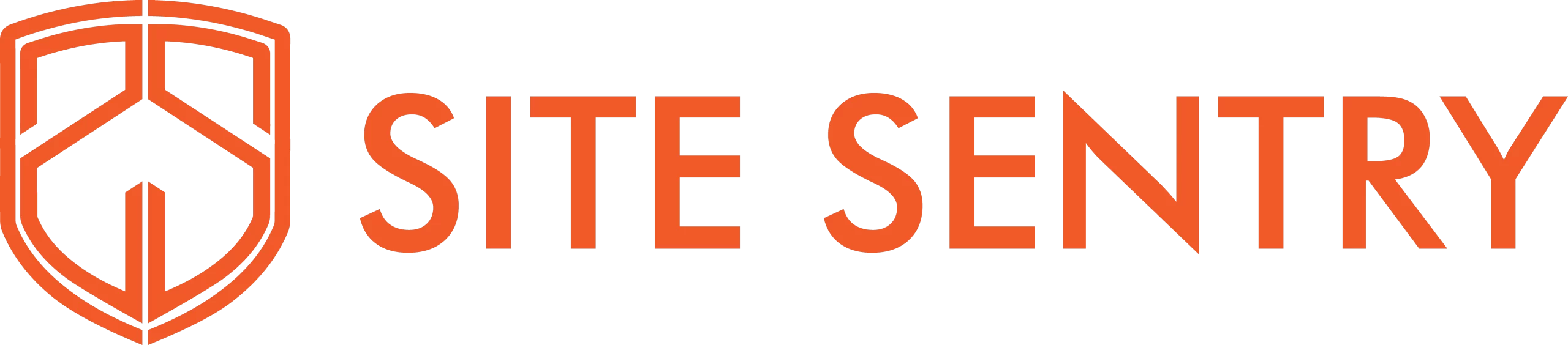 Site Sentry logo. Orange, stylized shield icon with 'SS' inside. Text reads SITE SENTRY in bold, sans-serif font. Default header include.
